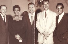 Woody Herman, Ella Fitzgerald, Del Courtney & Johnny Mathis - Del Courtney show on KPIX,circa 1955, (From 'Time Signatures' booklet - copyright')